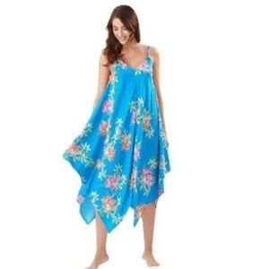 Tommy Bahama Sun Lilies Floral Print Scarf Dress S/M